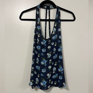 🌸 Floral Open Back Halter Top 🌸